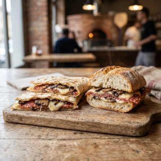 salame (dolce o picc.), porcini, scamorza