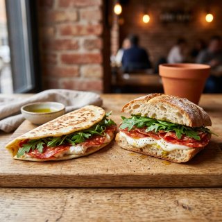 salame piccante, squaquerone, rucola