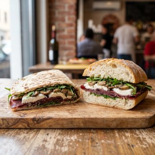 bresaola, mozzarella, funghi, rucola